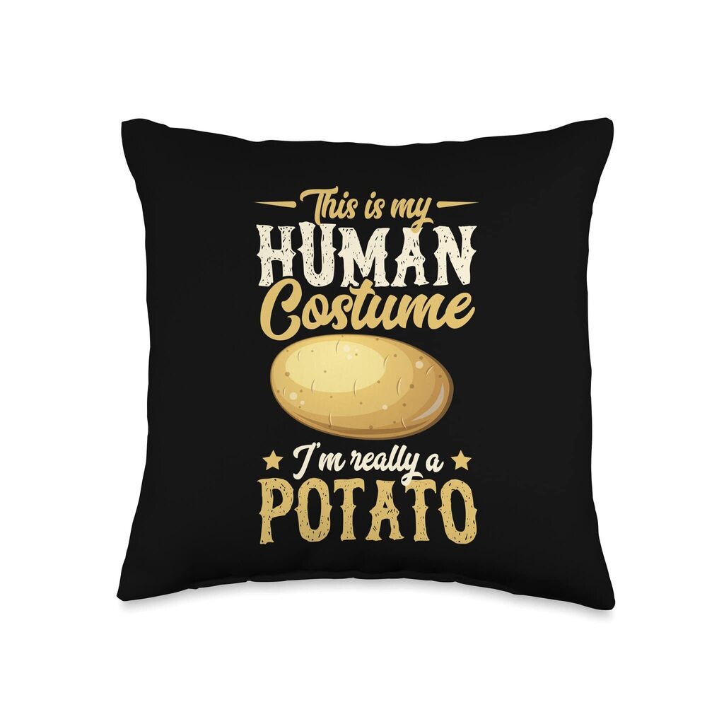 2669 This Is My Human Costume I'm Really A Potato Funny Halloween Throw